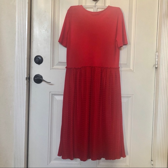 Zara Red Midi Dress Medium - Picture 9 of 9